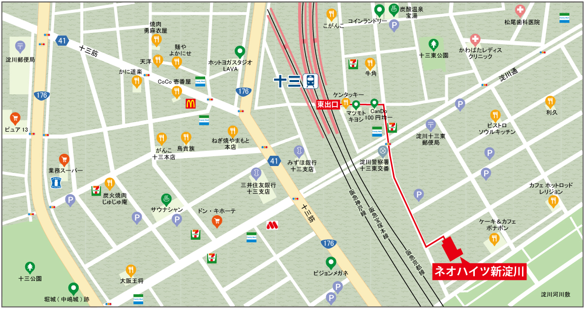 ネオハイツ新淀川 マンスリー賃貸 地図